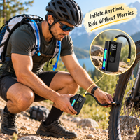 Portable cordless tyre inflator for convenient bicycle tyre inflation