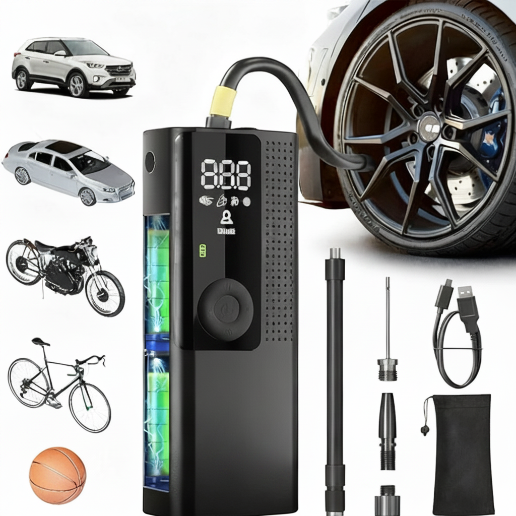 Portable tyre inflator cordless air compressor
