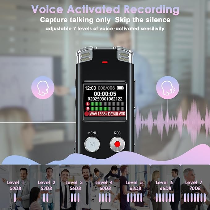 Portable USB audio note device with compact body and simple controls