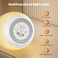 portable USB rechargeable night light for nursery and bedroom
