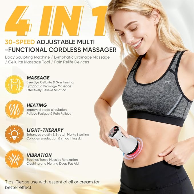 Portable warm mode body massager with adjustable level settings