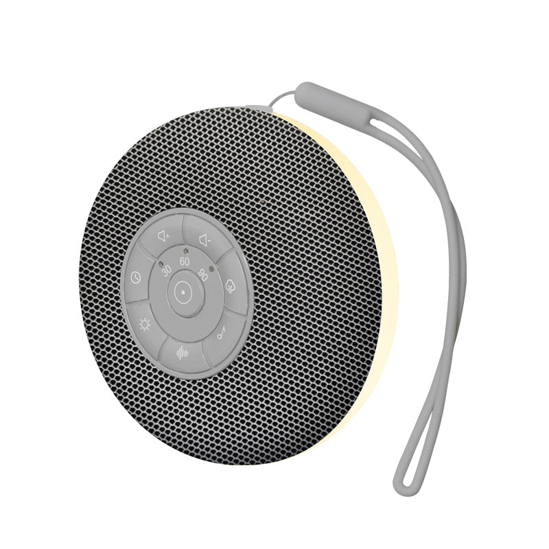 Portable white noise sound machine with hanging strap