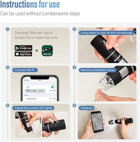 Portable WiFi microscope with stand for close up object viewing