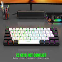 Side view of the portable compact wired keyboard