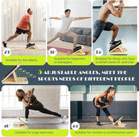 Portable wooden incline board for fitness practice