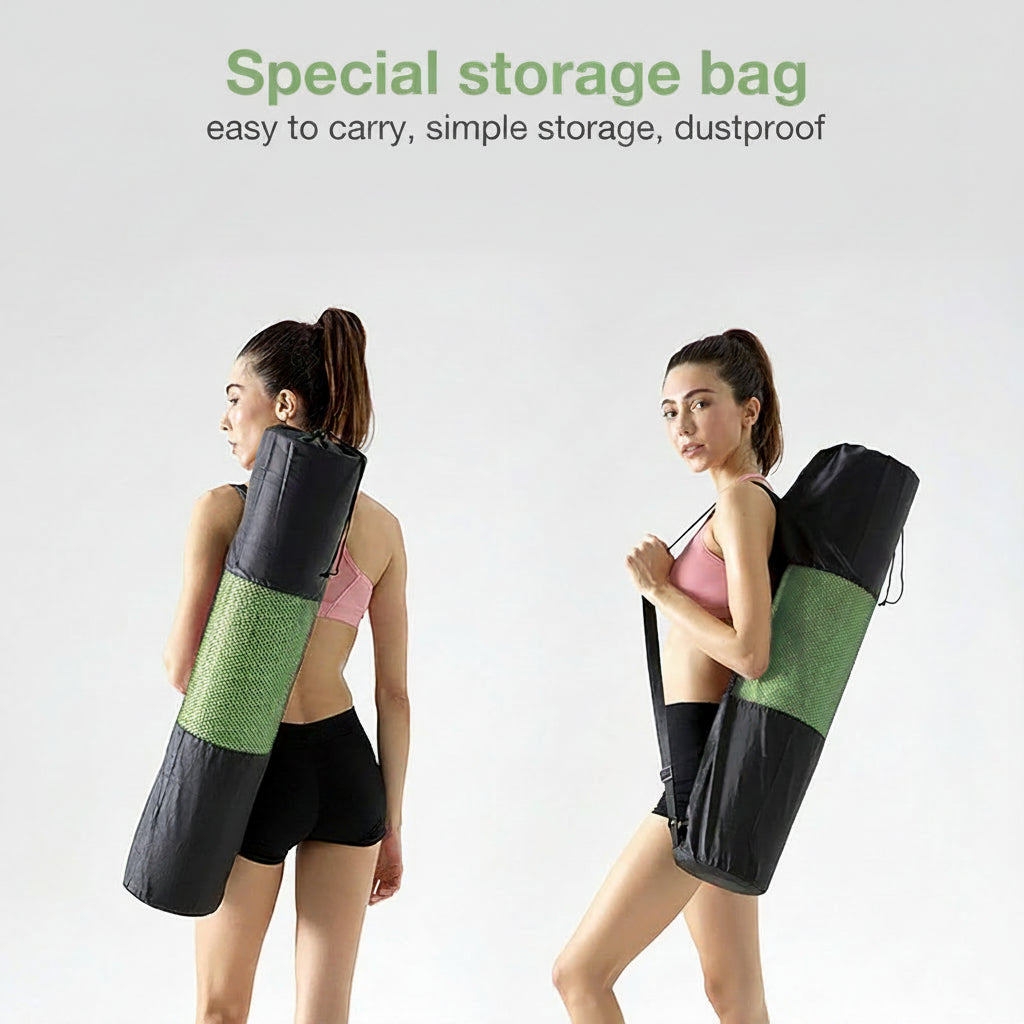 Side view of portable roll-up yoga mat