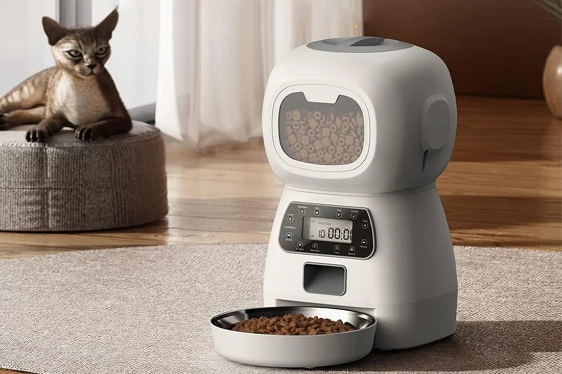 Portion Control Cat Feeder with Automatic Dry Food Dispensing