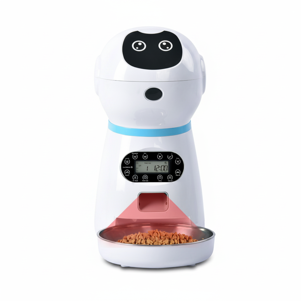 Portion Control Pet Feeder with Scheduled Food Dispensing