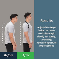 Side view of breathable posture corrector showing ergonomic fit and mid-spine alignment