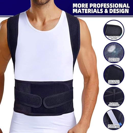 Close-up of adjustable straps on posture corrector for secure fit