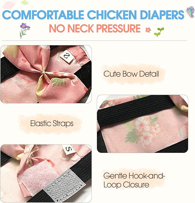 Front view of reusable poultry diaper for birds