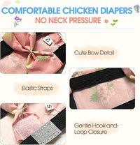Front view of reusable poultry diaper for birds