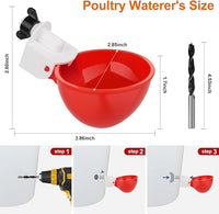Poultry Water Cups for Chickens Ducks and Birds Automatic Refill Design