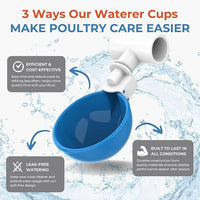 Blue drinking cup set for chickens ducks and rabbits
