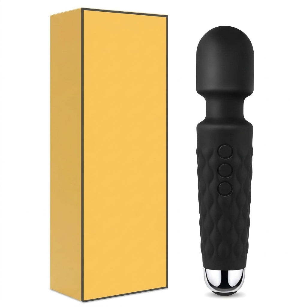 Power wand massager with 8 speeds, 20 vibration modes, and wireless functionality for muscle aches and sports recovery