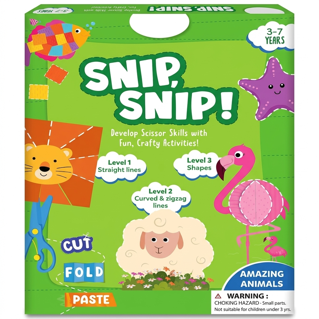 Preschool activity book with fun cutting activities for fine motor skill development