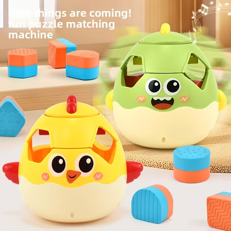 Preschool animal matching toy with cute chicken dinosaur design