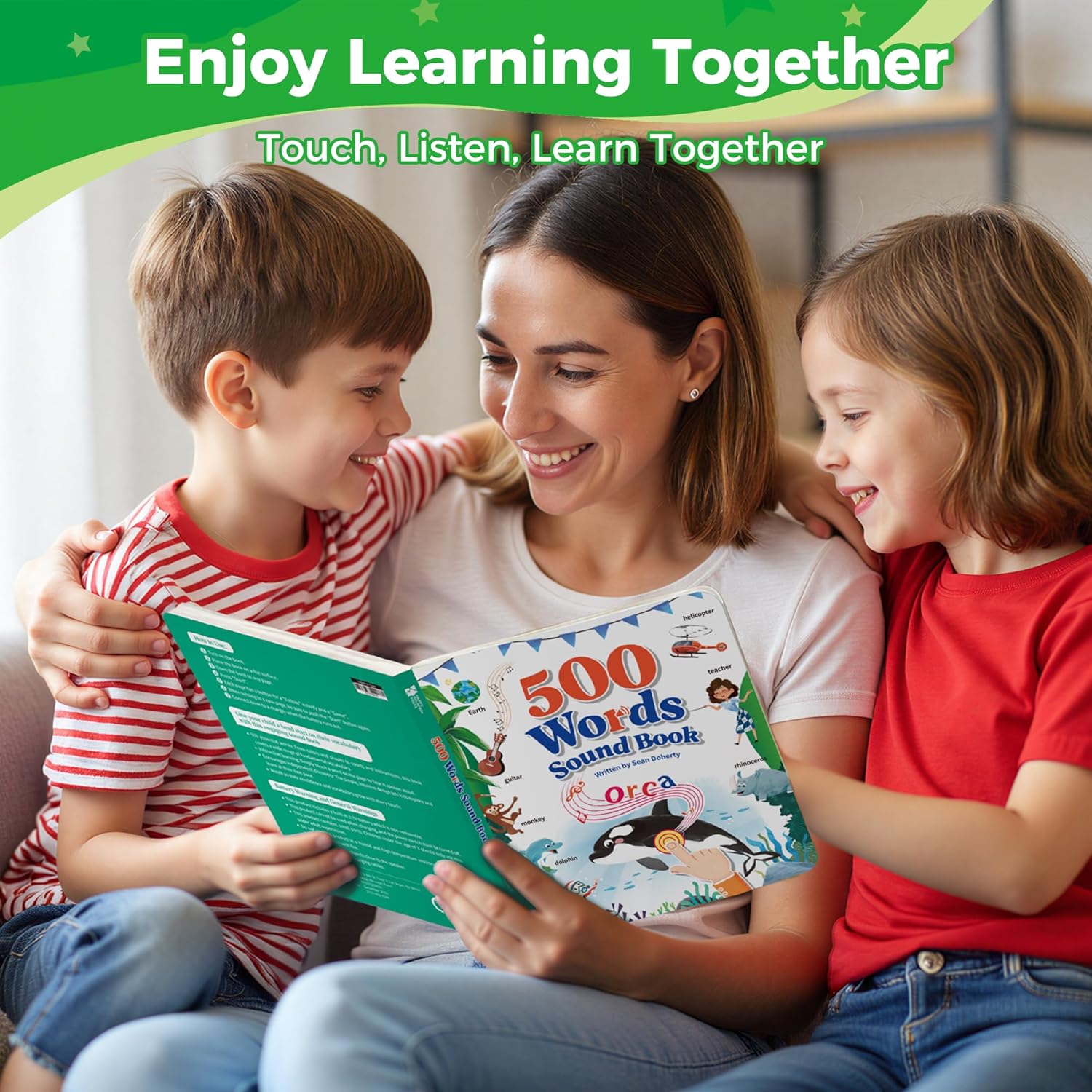Preschool audio learning book for vocabulary and word recognition