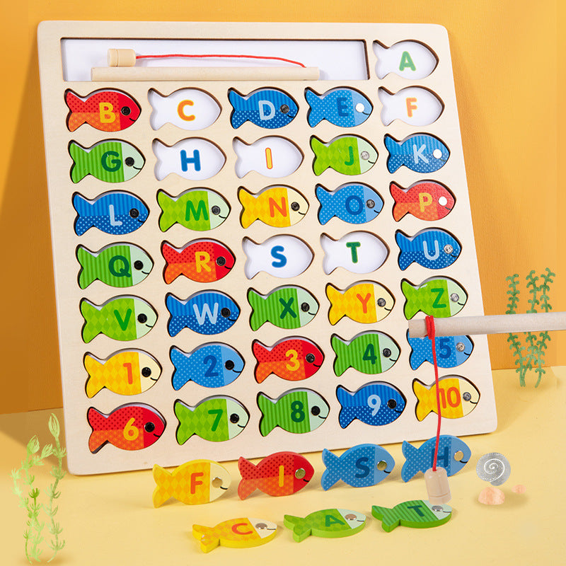 Preschool learning fishing game for kids ABC and numbers