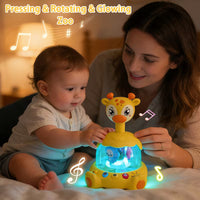 Press and spin learning toy for toddlers visual and hearing development
