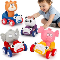 press and go animal car toy set for babies and toddlers