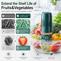 Rechargeable produce washer operating inside a water-filled container