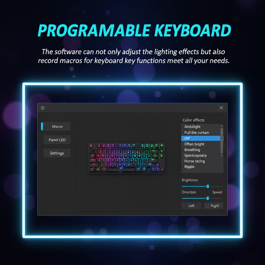 Gaming keyboard with programmable key support and matching wired mouse