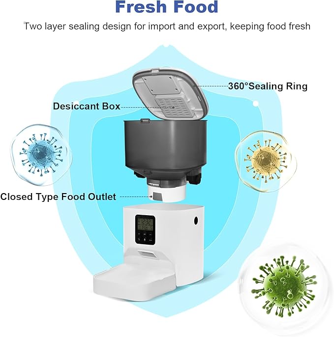 Front view of a programmable pet dry food unit