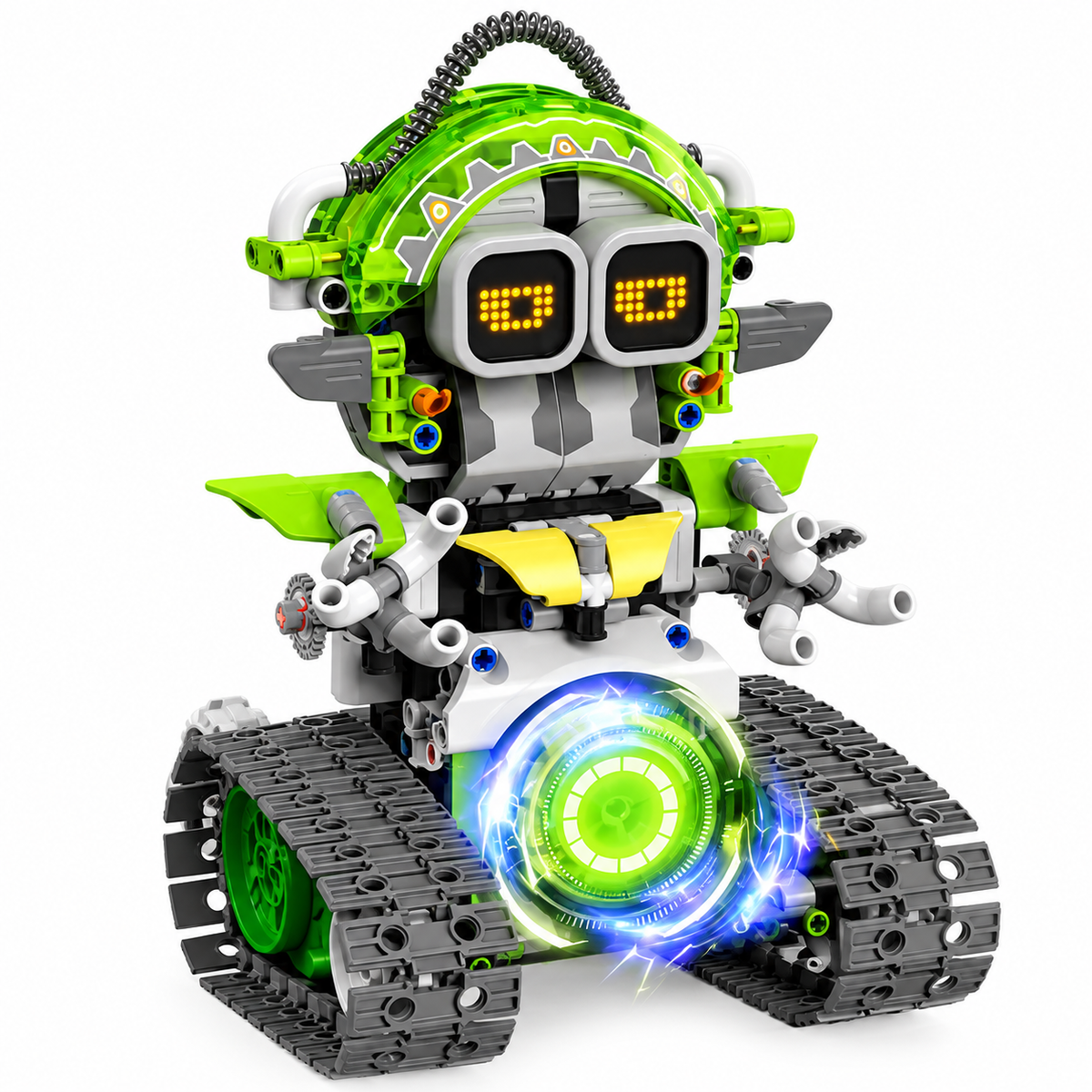 Programmable robot toy featuring app-based coding and interactive functions.