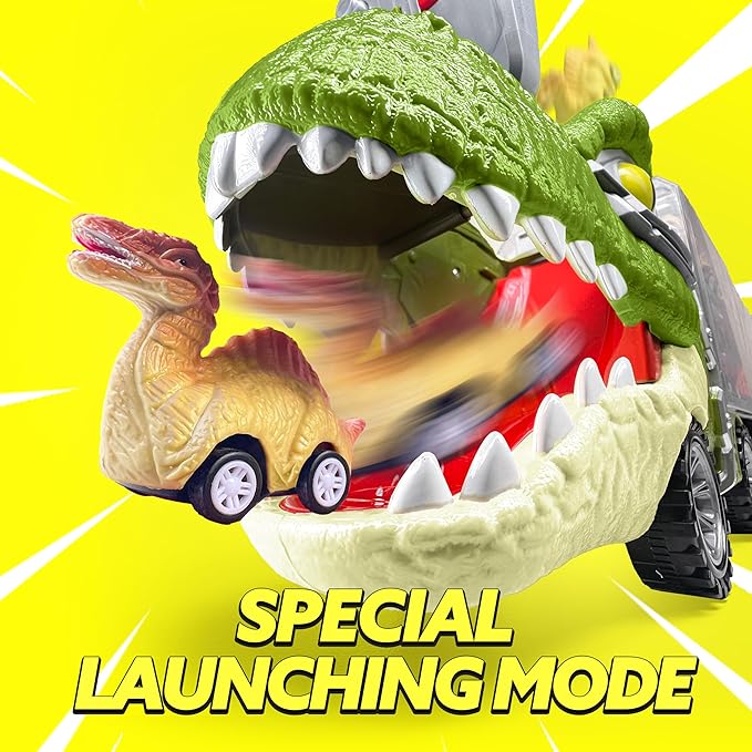 Pull-back dinosaur cars set for kids’ play and imagination
