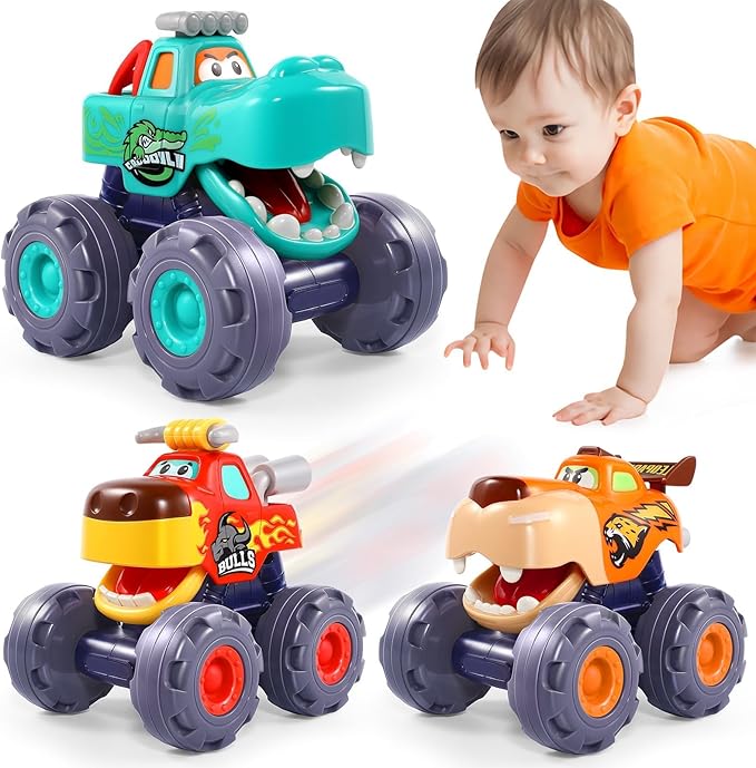 Pull-back monster truck toy for toddlers aged 1-3