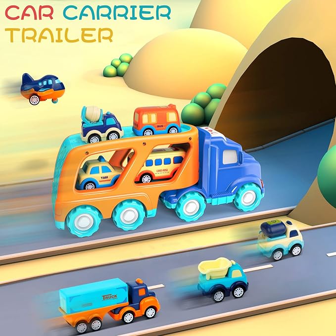 Pull back toy cars set for kids colorful vehicles