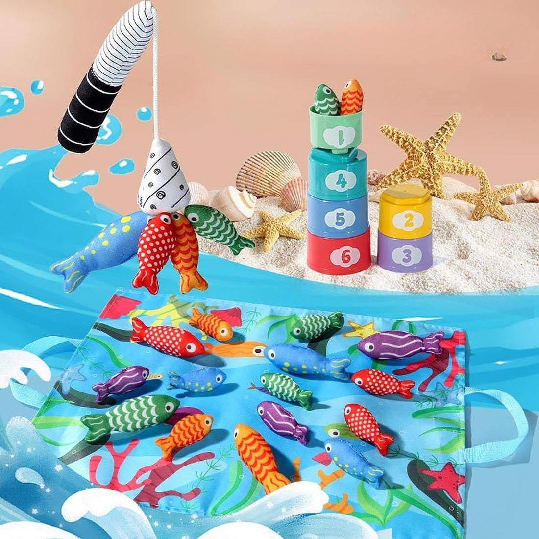 Pull out fish game toy for kids hands-on activity play