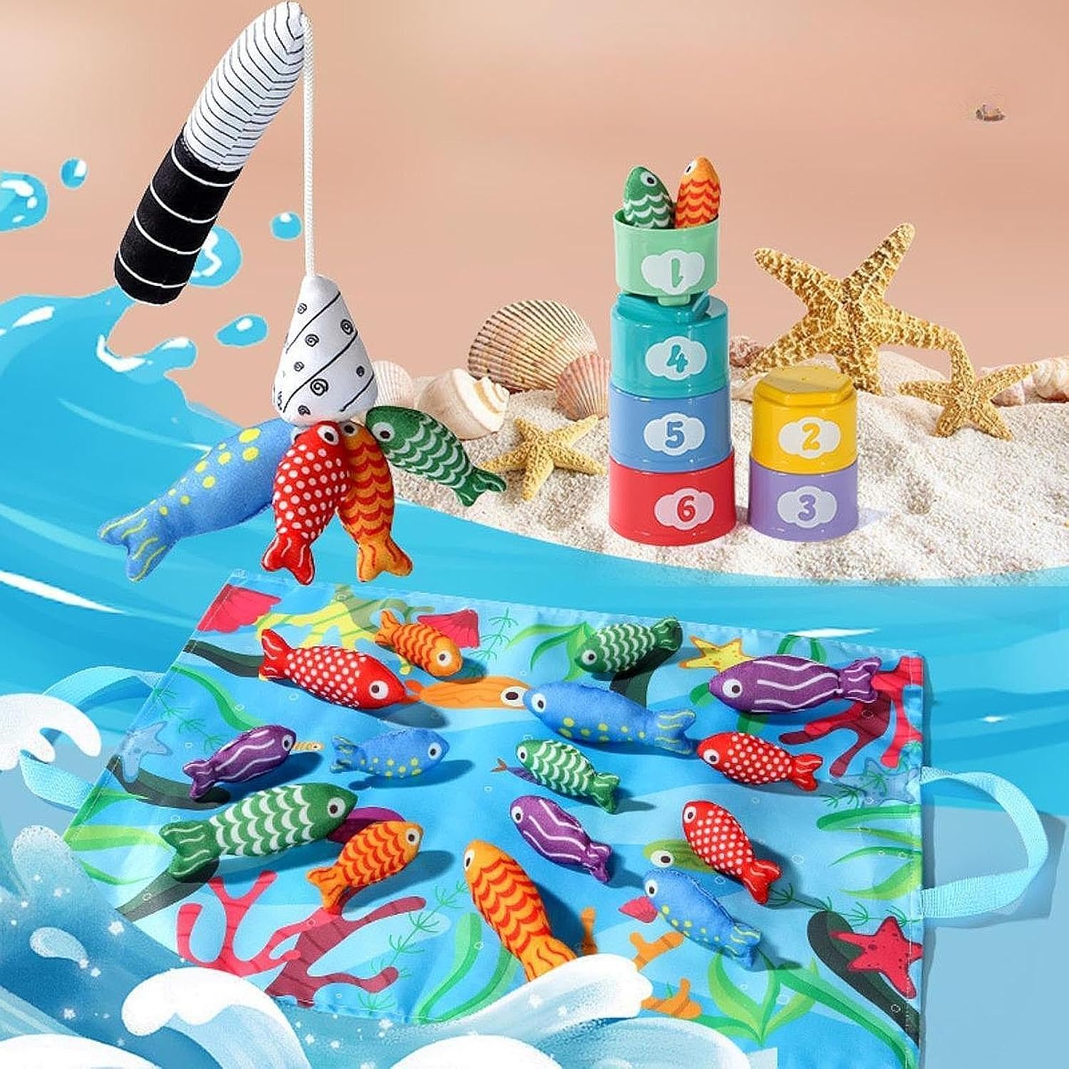 Pull out fish game toy for kids hands-on activity play