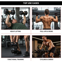 Workout gloves for pull ups, hanging exercises, and training use