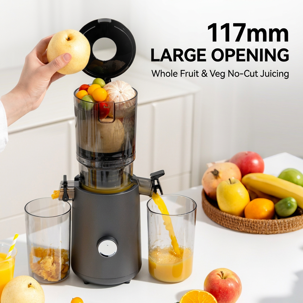 juicer machine with separate juice and pulp collection containers