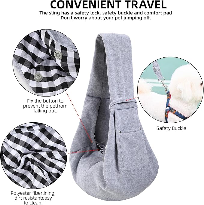Puppy Carrier Purse Gray Reversible Design Lightweight and Comfortable