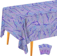 Purple fantasy party tablecloth 3 piece set for birthday decoration
