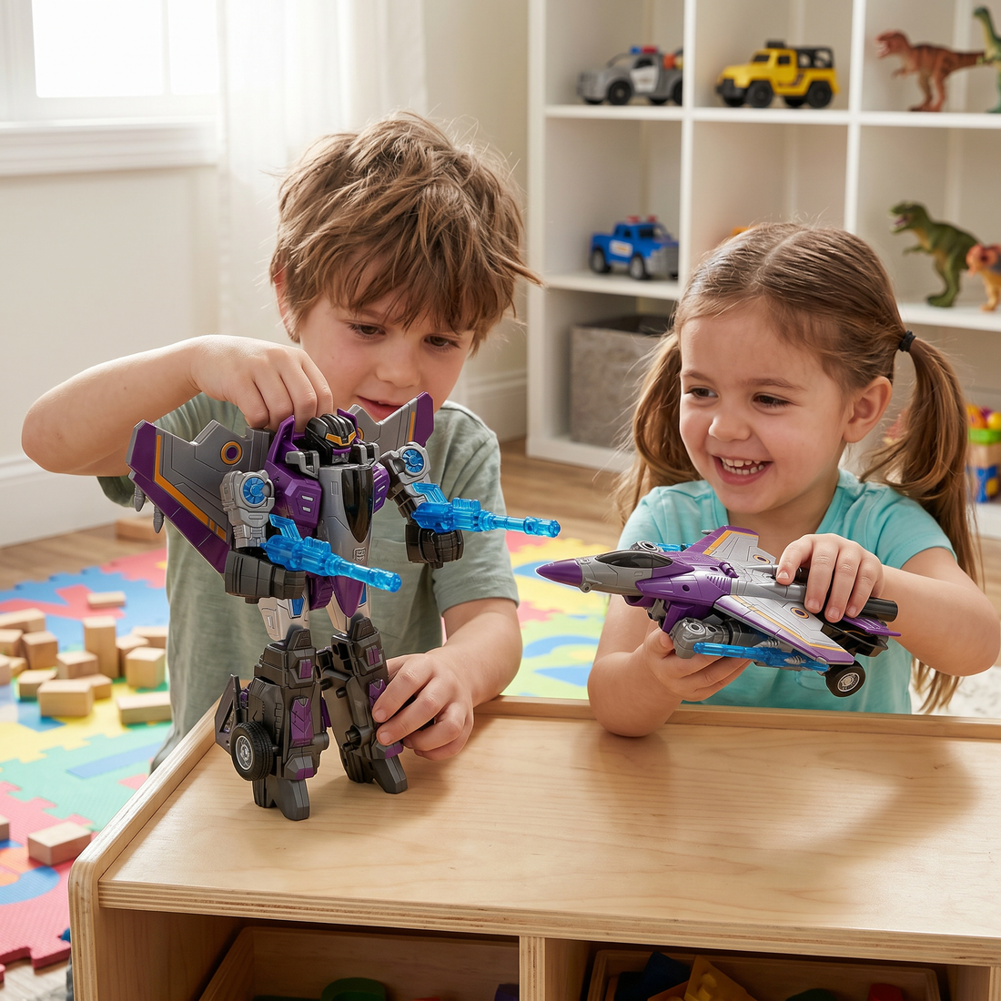 Push and go transforming car toy with no battery required