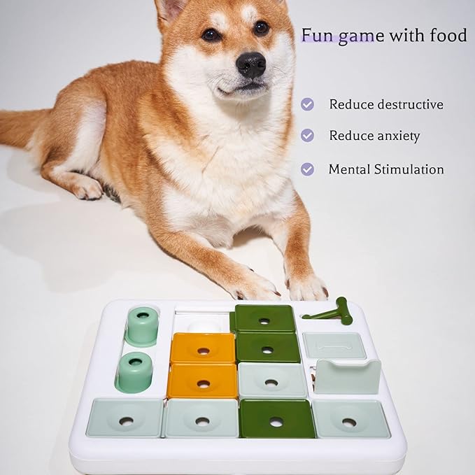 puzzle dog toy with 3 compartments for treats