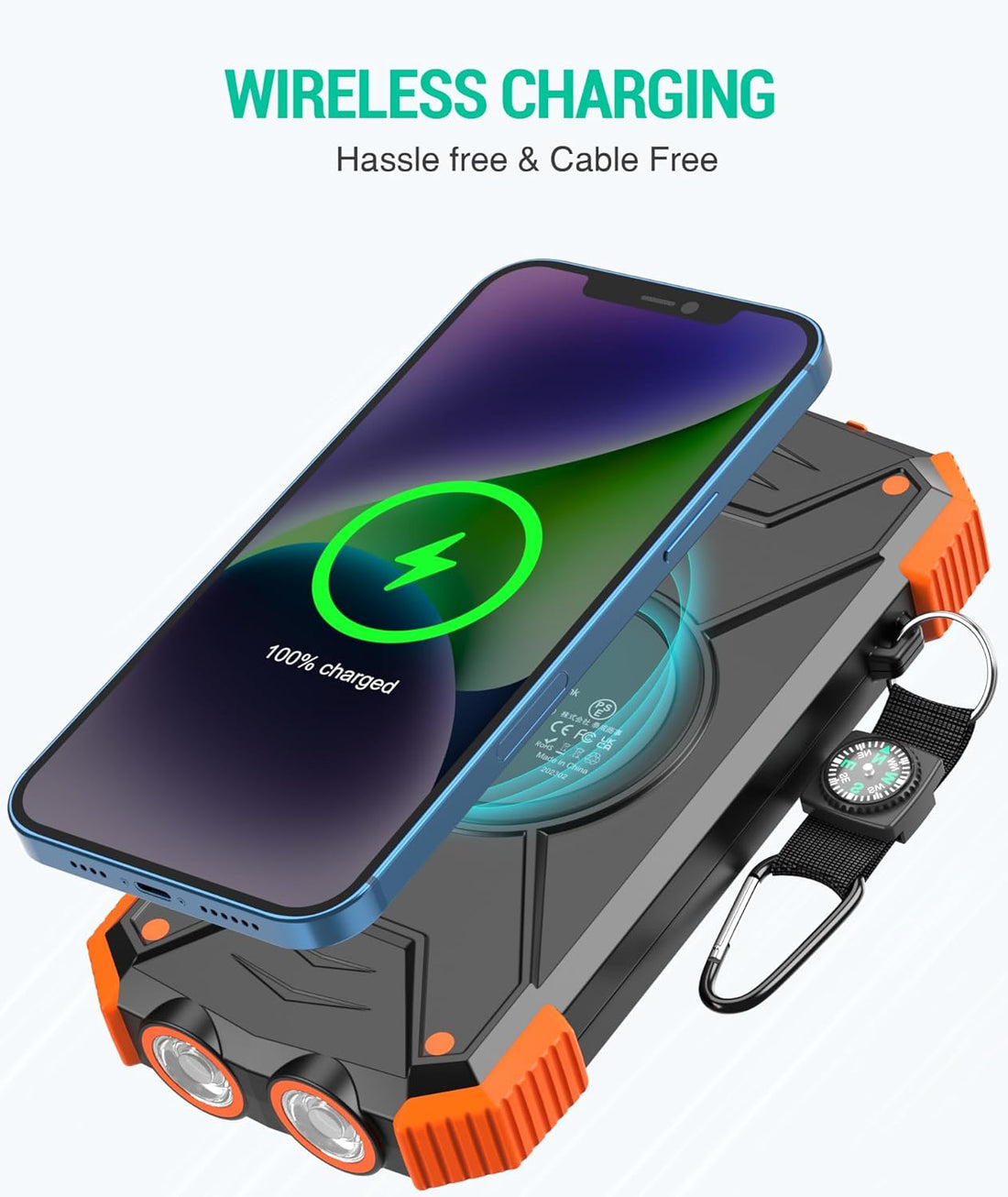 Qi wireless solar charger with Type-C port