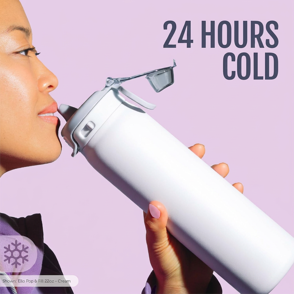 Quick fill insulated stainless steel water bottle with locking lid