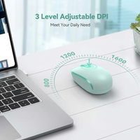 Quiet wireless computer mouse with USB receiver for laptop and PC
