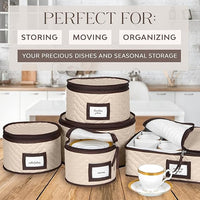 Quilted microfiber dish organizer for plates and saucers