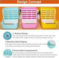 Front view of a feeding set for rabbits and guinea pigs