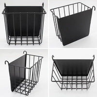 Side view of a metal hay holder for rabbits