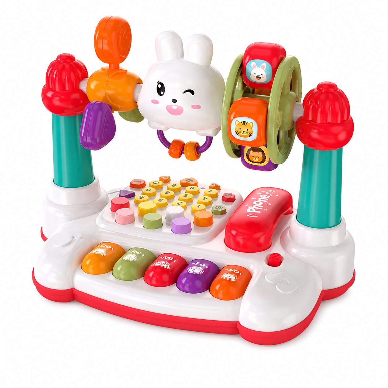 Rabbit phone toy for kids with music, light and storytelling features for interactive play