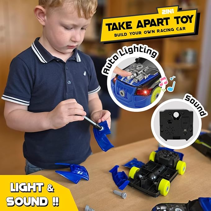 racing car toy with lights and sound effects for kids