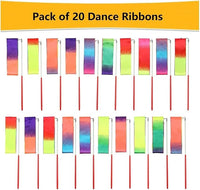 Rainbow ribbon dancing wands for girls’ birthday parties and gymnastics games