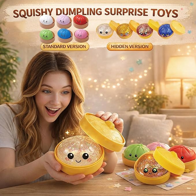 Random dumpling squishy toy 1 piece colorful sensory toy